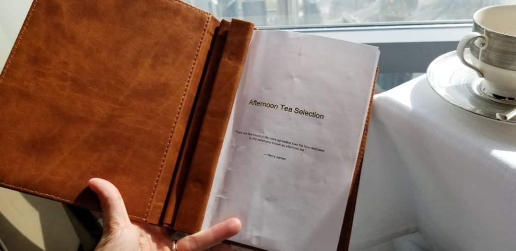アトモスフィアのアフタヌーンティーのメニュー