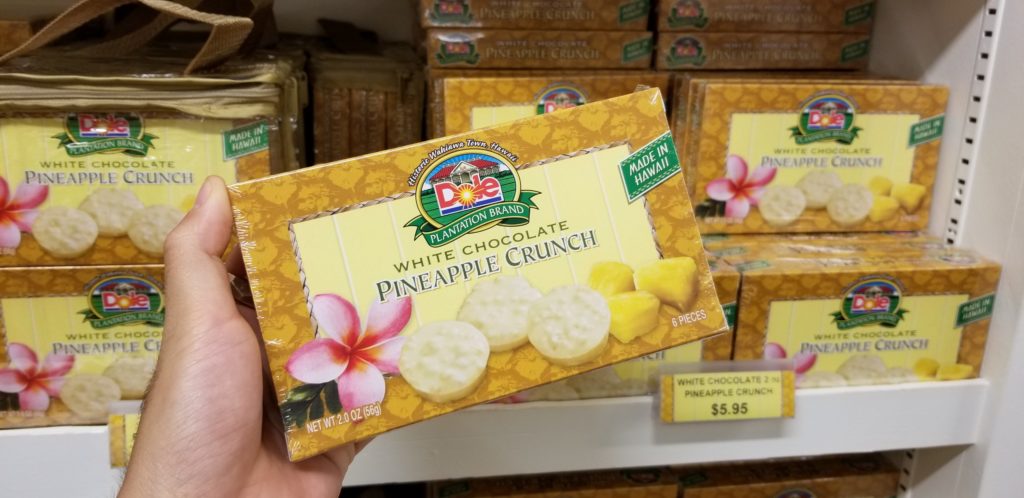 ドールプランテーションのパイナップルのホワイトチョコレート